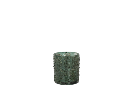 SALE % - Suport lumanari, Sticla, Gri, 7x7x8