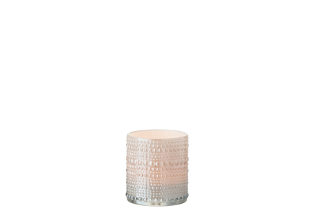 Suport lumanari, Sticla, Gri, 7x7x8 [1]