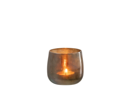 Suport lumanari, Sticla, Gri, 8x8x7 [2]