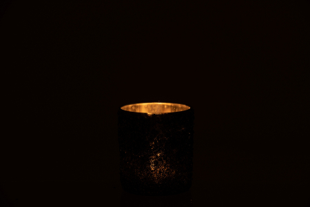 Suport lumanari, Sticla, Gri, 9x9x10 [2]