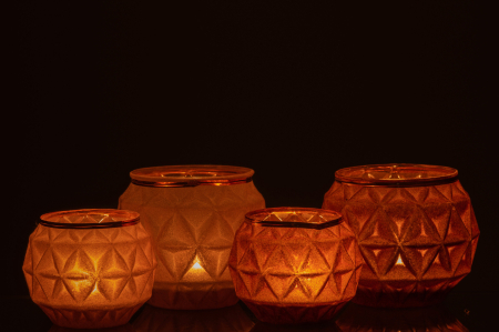 Suport lumanari, Sticla, Maro, 10x10x8 [6]