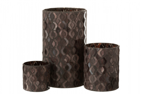 Suport lumanari, Sticla, Maro, 13.5x13.5x22.5 cm [9]