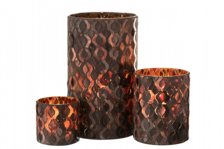 Suport lumanari, Sticla, Maro, 13.5x13.5x22.5 cm [4]