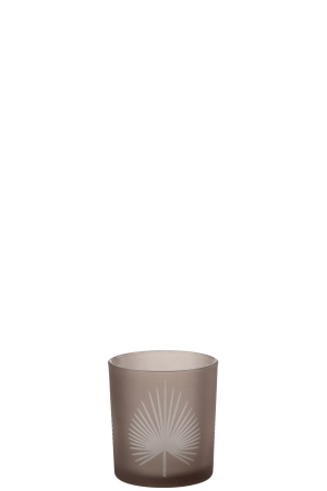 SALE % - Suport lumanari, Sticla, Maro, 7.5x7.5x8