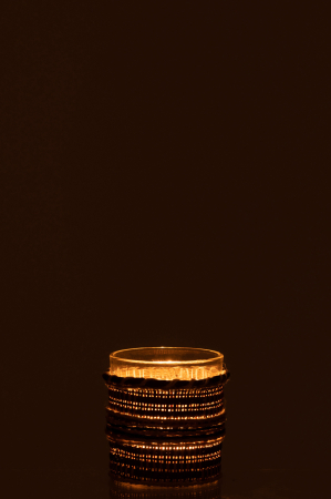 Suport lumanari, Sticla, Maro, 7x7x8 [3]