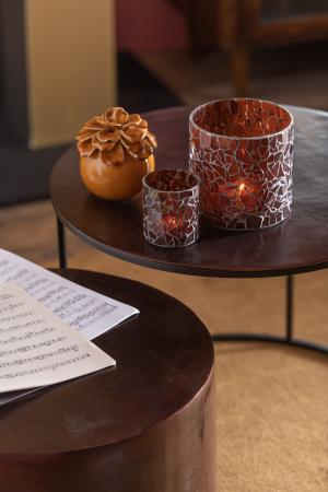 Suport lumanari, Sticla, Maro, 8x9x9.5 [4]