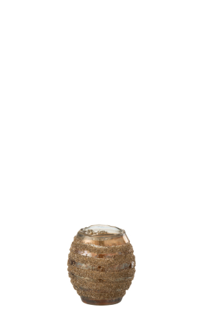 Suporturi lumanari - Suport lumanari, Sticla, Maro, 9x9x9