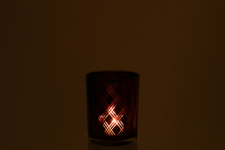 Suport lumanari, Sticla, Mov, 10x10x12.5 [2]