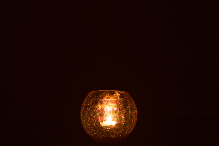 Suport lumanari, Sticla, Mov, 12x12x10 [2]