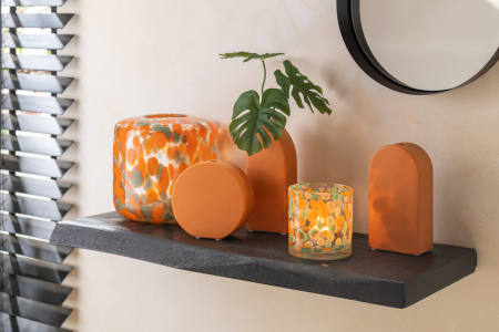 SALE % - Suport lumanari, Sticla, Multicolor, 10x10x10