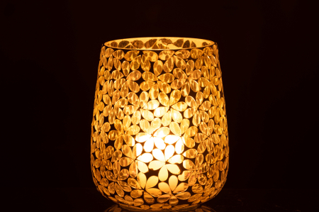 Suport lumanari, Sticla, Multicolor, 13x13x18 [3]