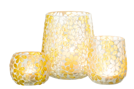 Suport lumanari, Sticla, Multicolor, 13x13x18 [5]