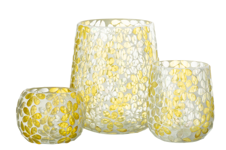 Suport lumanari, Sticla, Multicolor, 13x13x18 [4]