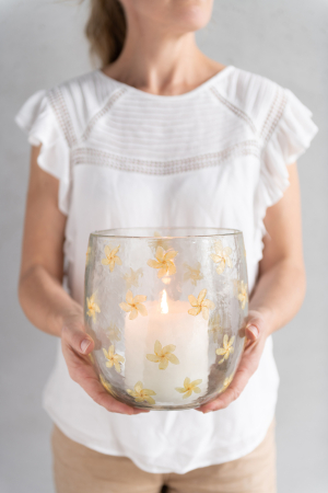 SALE % - Suport lumanari, Sticla, Multicolor, 19x19x20