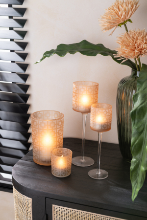 Suporturi lumanari - Suport lumanari, Sticla, Multicolor, 7.5x7.5x8