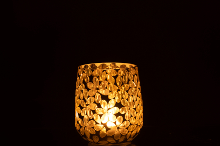 Suport lumanari, Sticla, Multicolor, 9.5x9.5x12 [2]