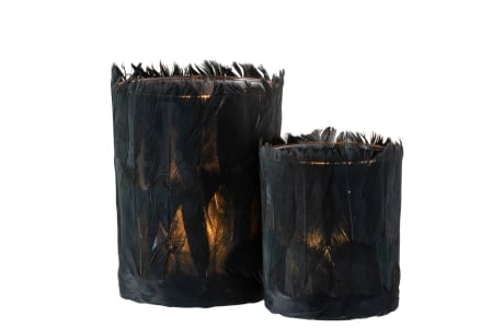 Suport lumanari, Sticla, Negru, 10x10x13 [4]