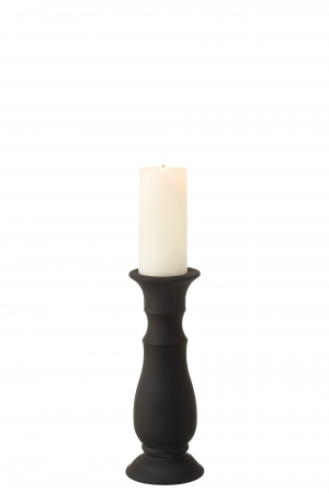 Suport lumanari, Sticla, Negru, 11.6x11.6x30 cm [1]