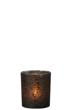 Suport lumanari, Sticla, Negru, 9x9x10 [1]