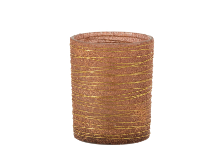 SALE % - Suport lumanari, Sticla, Portocaliu, 10x10x12