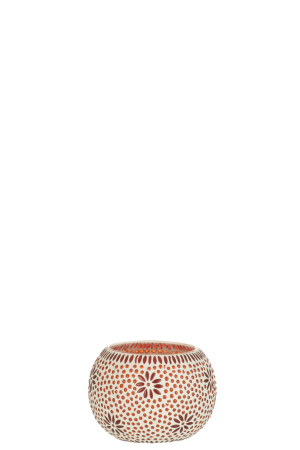 SALE % - Suport lumanari, Sticla, Rosu, 12.5x12.5x9