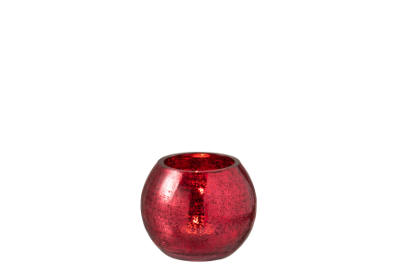 Suport lumanari, Sticla, Rosu, 12x12x10 [1]