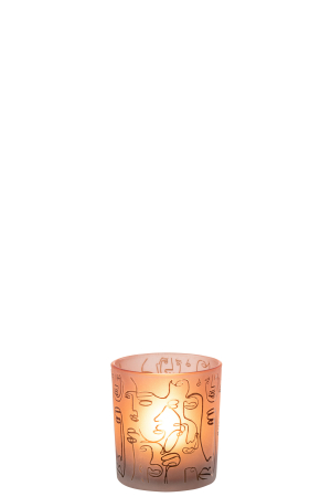 Suport lumanari, Sticla, Rosu, 7.5x7.5x8 [1]