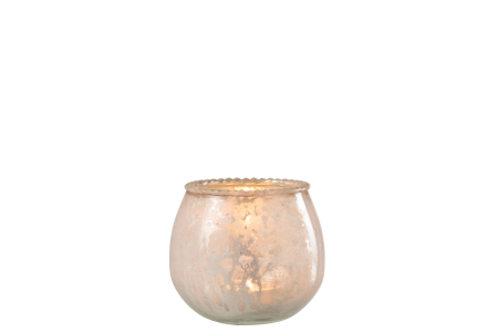 Suport lumanari, Sticla, Roz, 10x10x9 [1]