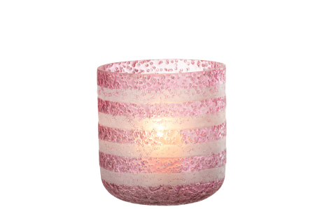 Suport lumanari, Sticla, Roz, 14x14x15 [1]