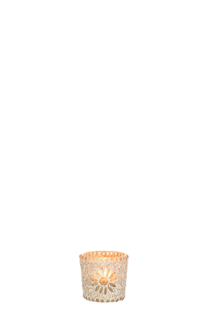 Suport lumanari, Sticla, Roz, 6x6x6 [1]