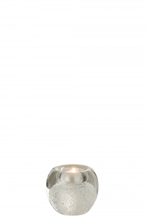 Suport lumanari, Sticla, Transparent, 10x10x8.5 cm [1]