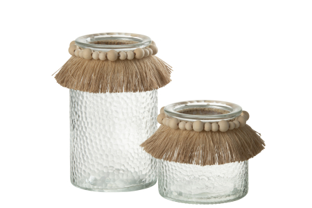 Suport lumanari, Sticla, Transparent, 11.5x11.5x18 [2]