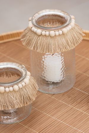 SALE % - Suport lumanari, Sticla, Transparent, 11.5x11.5x18