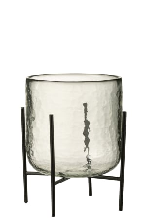 SALE % - Suport lumanari, Sticla, Transparent, 18x18x20