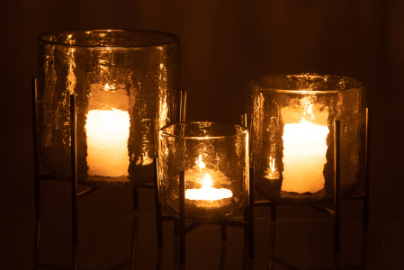 Suport lumanari, Sticla, Transparent, 18x18x20 [5]