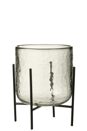 SALE % - Suport lumanari, Sticla, Transparent, 18x18x20