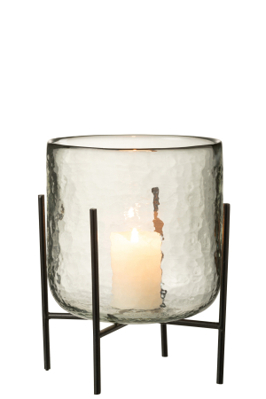 Suport lumanari, Sticla, Transparent, 18x18x20 [1]