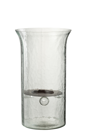 SALE % - Suport lumanari, Sticla, Transparent, 19x19x32.5