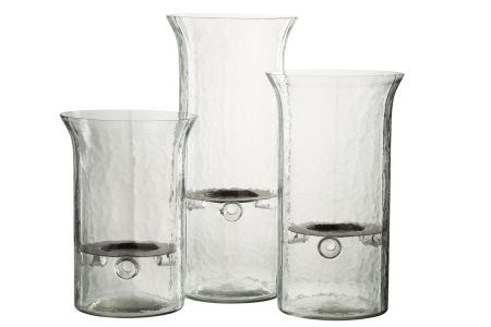 Suport lumanari, Sticla, Transparent, 19x19x40 [3]