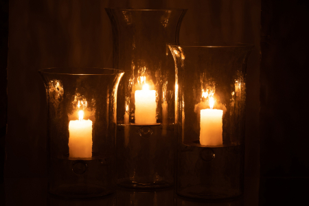 Suport lumanari, Sticla, Transparent, 19x19x40 [5]