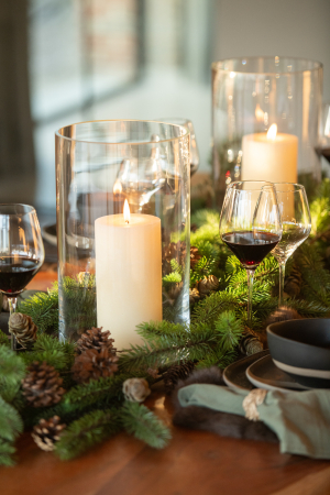 SALE % - Suport lumanari, Sticla, Transparent, 20x20x35