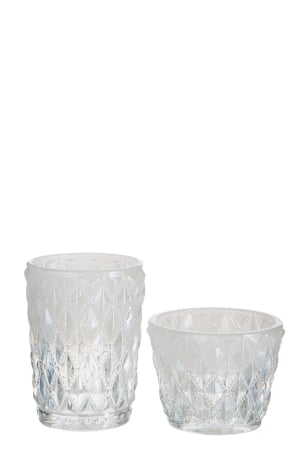 Suport lumanari, Sticla, Transparent, 6x6x9 [1]