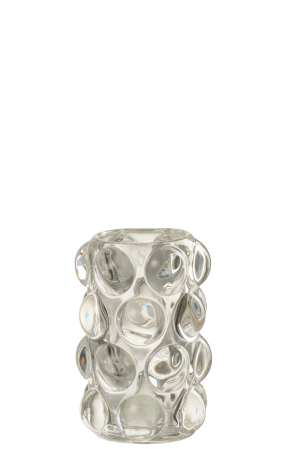 SALE % - Suport lumanari, Sticla, Transparent, 8.5x8.5x12.5