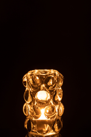 Suport lumanari, Sticla, Transparent, 8.5x8.5x12.5 [2]