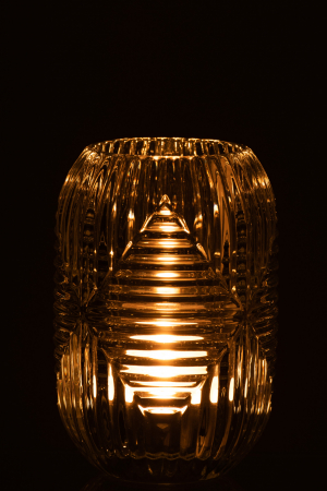Suport lumanari, Sticla, Transparent, 9x9x13 cm [2]