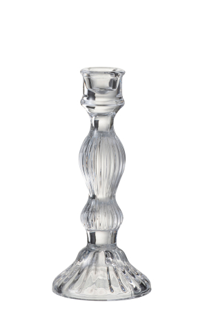 Suport lumanari, Sticla, Transparent, 9x9x20 [1]