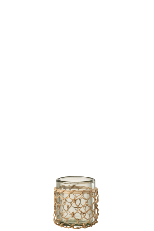 SALE % - Suport lumanari, Sticla, Transparent, 9x9x9.5