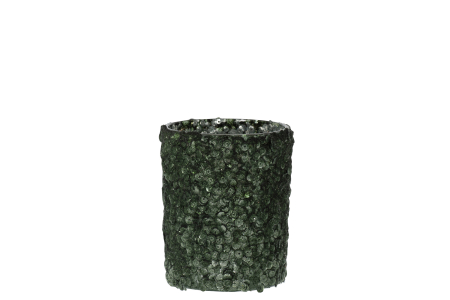 SALE % - Suport lumanari, Sticla, Verde, 10x10x12.5