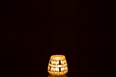 Suport lumanari, Sticla, Verde, 10x10x9 [2]