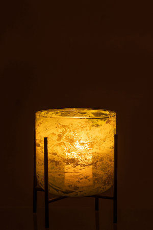 Suport lumanari, Sticla, Verde, 15x15x19 [2]